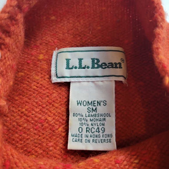 L.L. Bean Burnt Orange Speckled Lambswool Mohair Mock Neck Sweater - Picture 8 of 12